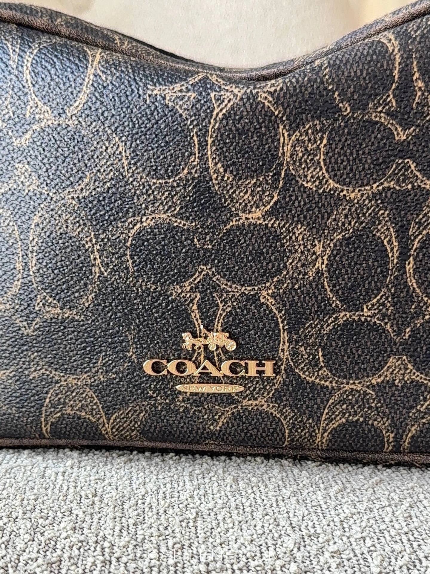 detail-depan-Coach-Mini-Carey-Crossbody-Bag-In-Loved-Signature-Canvas-Brown-balilene