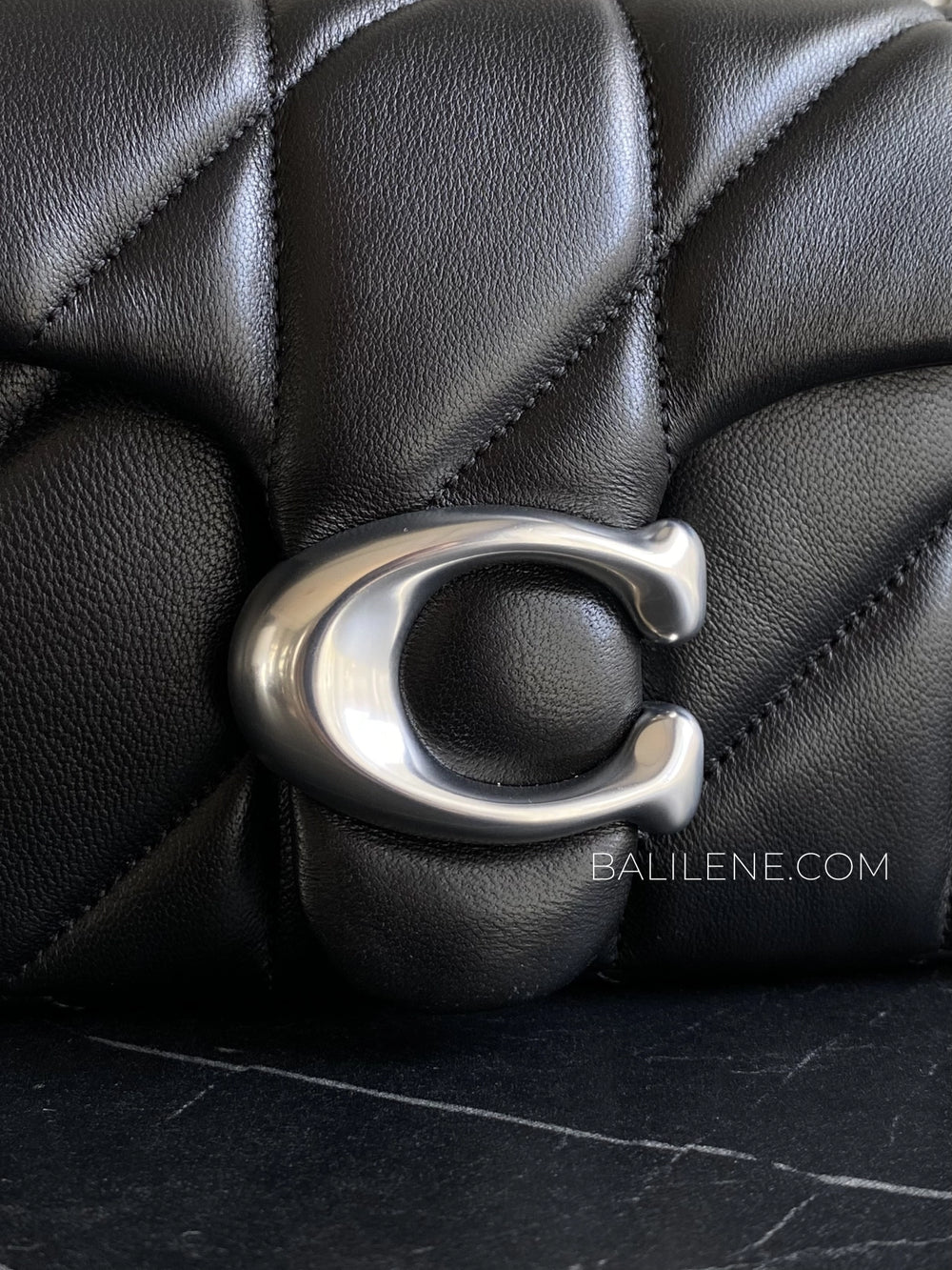 detail-depan-Coach-Tabby-Chain-Crossbody-Bag-19-With-Quilting-Black-balilene