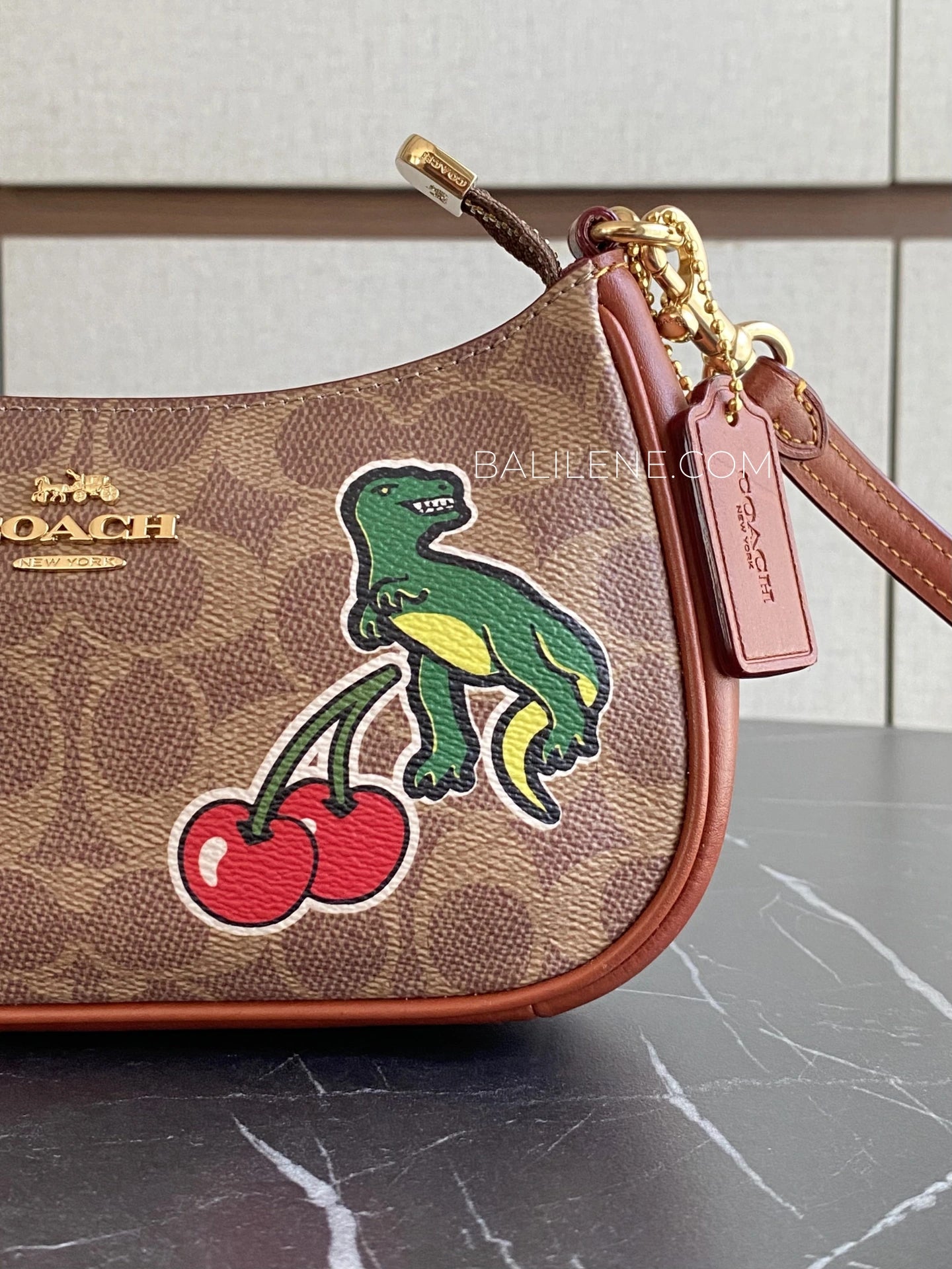 detail-depan-Coach-Teri-Mini-Crossbody-Bag-In-Signature-Canvas-With-Sticker-Print-Tan-Multi-balilene