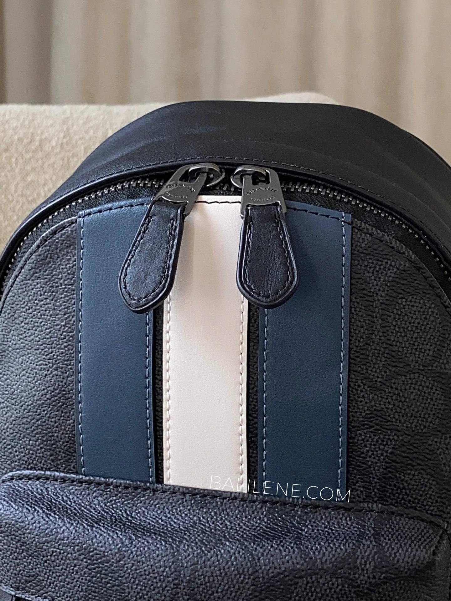 detail-depan-Coach-West-Pack-In-Signature-Canvas-Varsity-Stripe-Charcoal-Multi-balilene