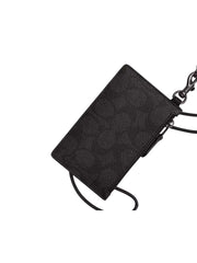 detail-depan-Coach-Zip-Lanyard-Card-Case-In-Signature-Canvas-Charcoal-Black