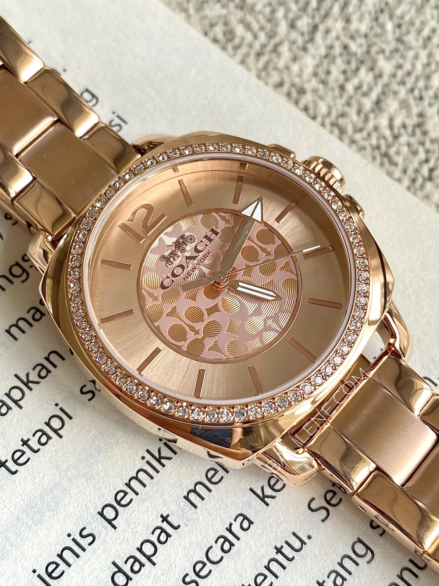 Coach 14503142 Boyfriend Logo Stainless Rosegold Watch