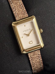 detail-dial-Coach-Mara-White-Dial-Canvas-Strap-Watch-Brown-balilene