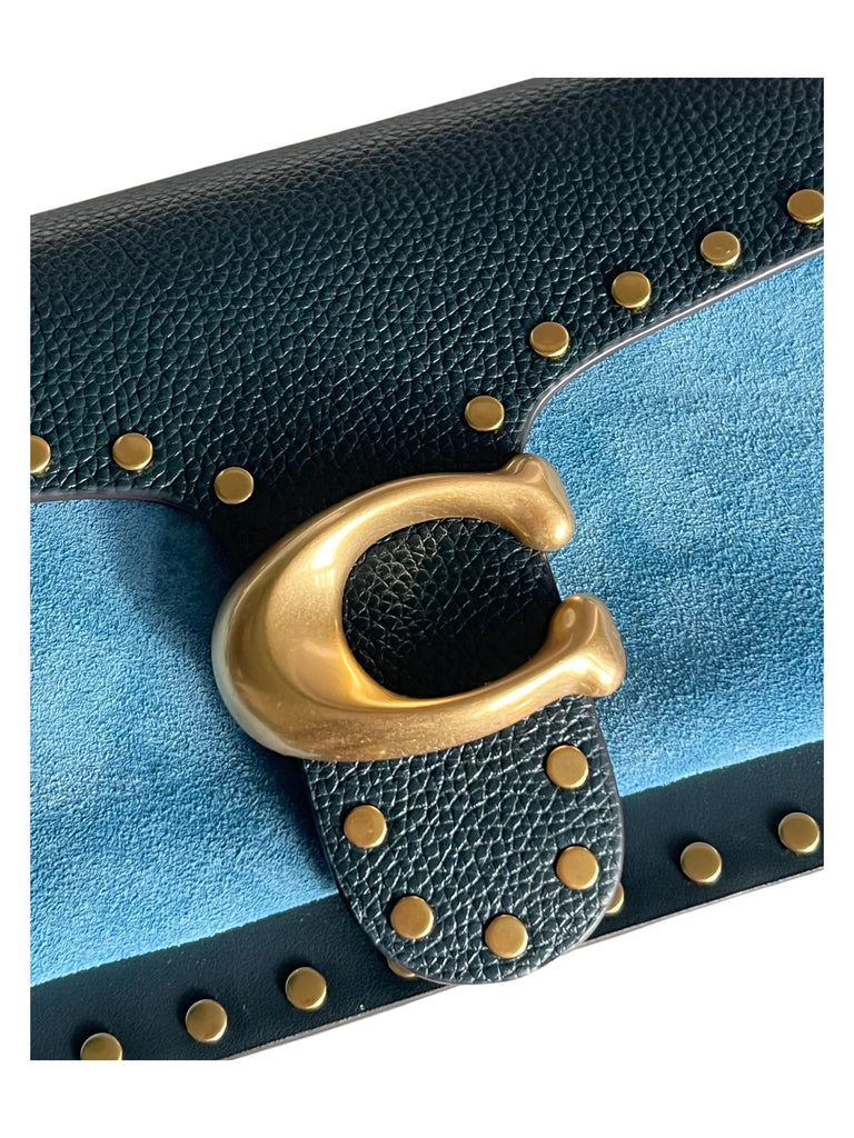 detail-logo-Coach-Tabby-Shoulder-Bag-26-In-Colorblock-With-Rivets-Pacific-Blue-Multi