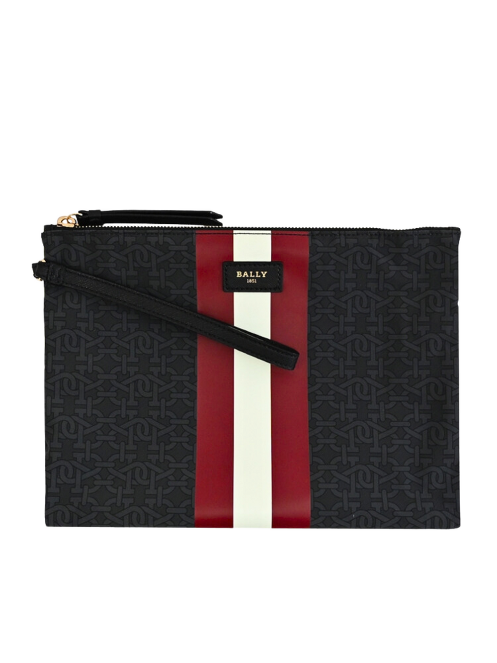 detail-pouch-Bally-Foldable-Monogram-Nylon-Tote-Bag-Anthracite-Multi