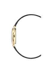 Aigner Hermada III Gold Case Black Leather Strap Watch