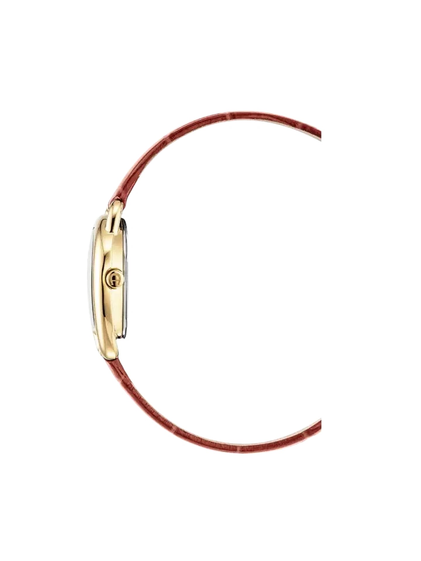 detail-samping-Aigner-Hermada-III-Gold-Case-Red-Leather-Strap