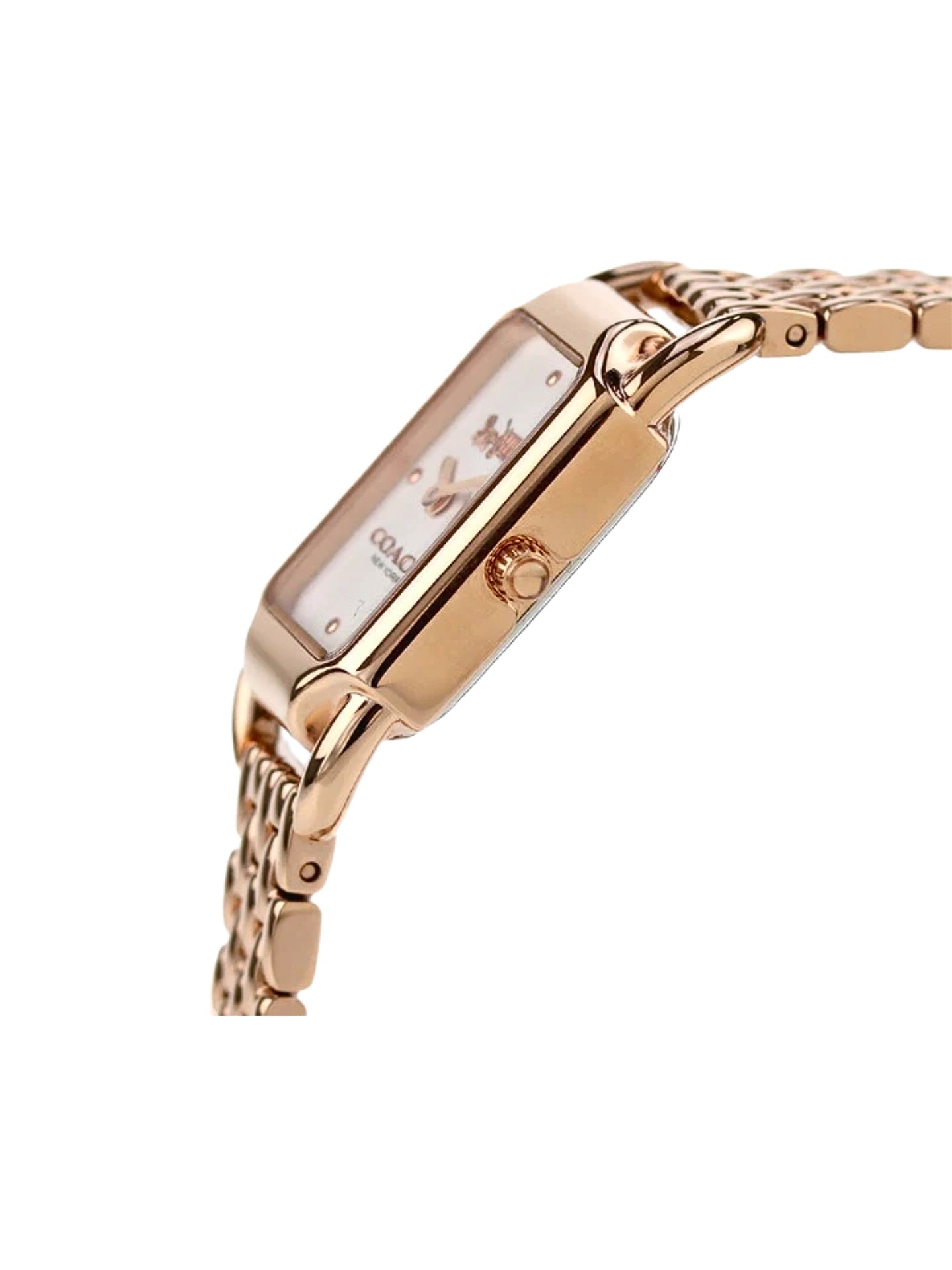 detail-samping-Coach-Cadie-Ladies-White-Dial-Rose-Gold-Stainless-Steel-Strap-Brown