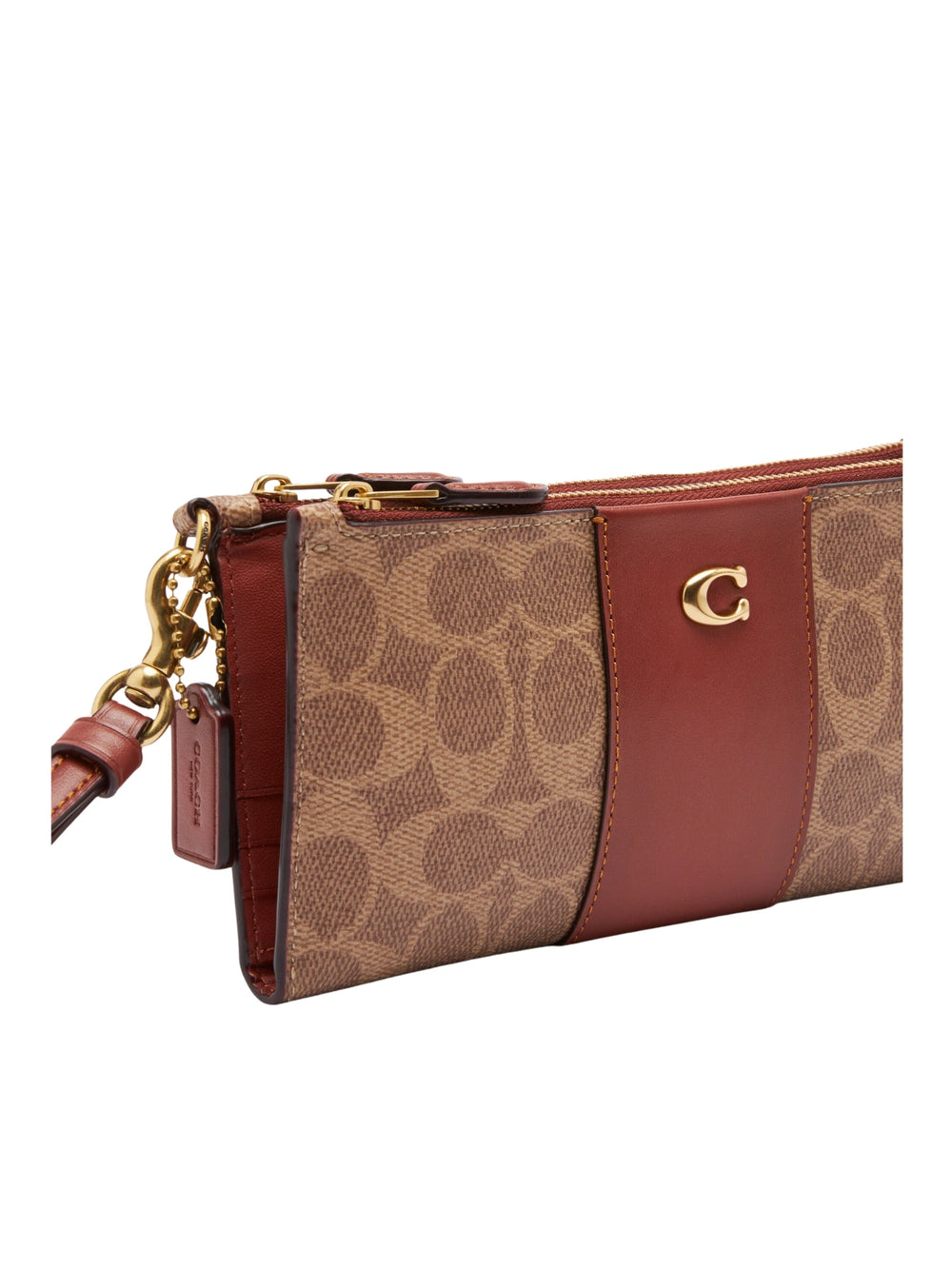      detail-samping-Coach-Double-Zip-Wallet-Signature-Canvas-Tan-Rust