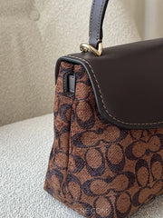 detail-samping-Coach-Emory-Top-Handle-Bag-In-Signature-Chenille-Truffle-balilene