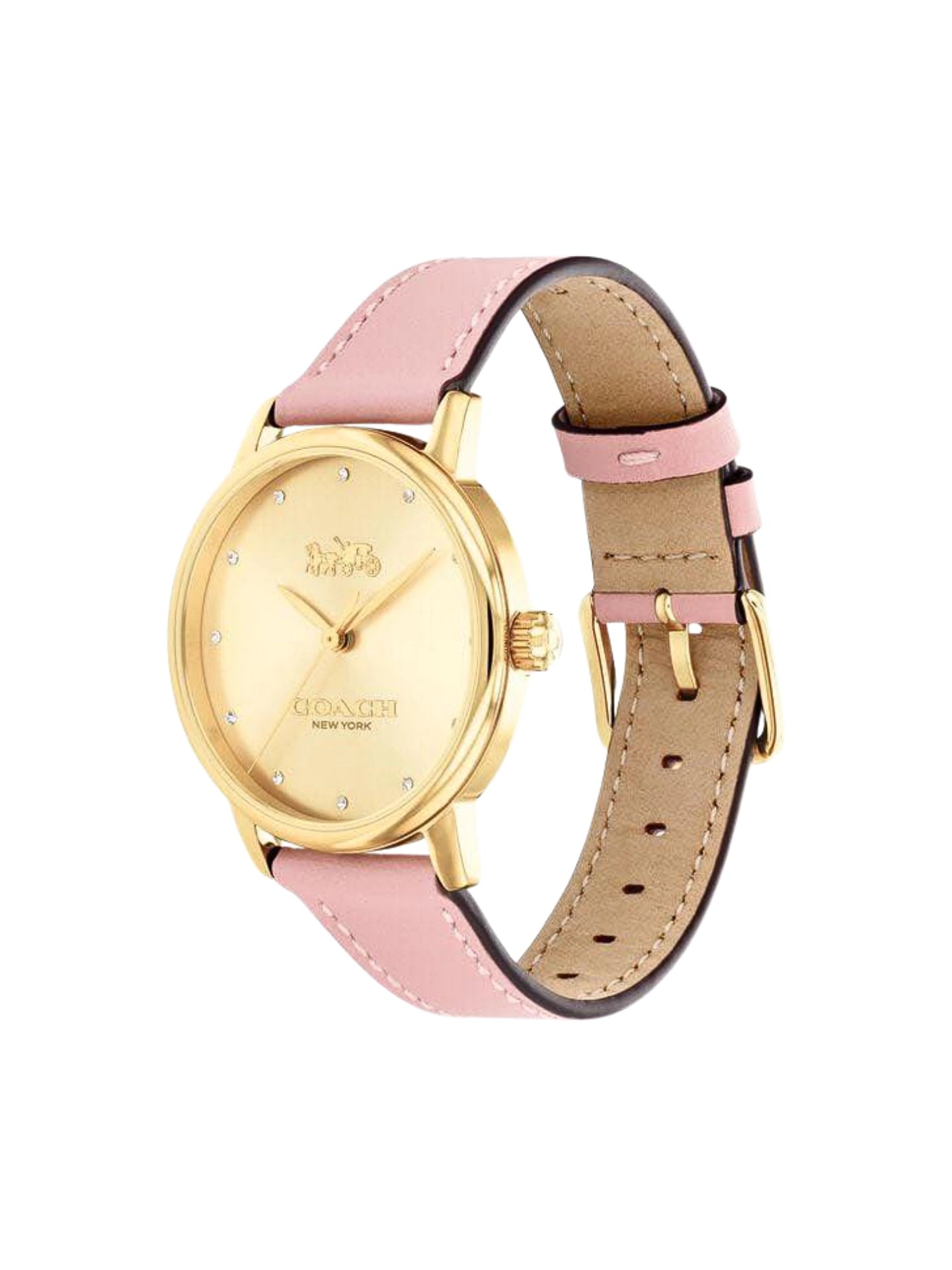 Coach Grand Double Strap Watch Pink Tan