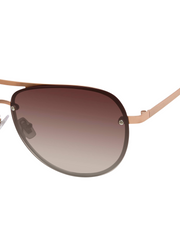 detail-samping-Fossil -Women's- Aviator- Round -Sunglasses- Brown / Rosegold