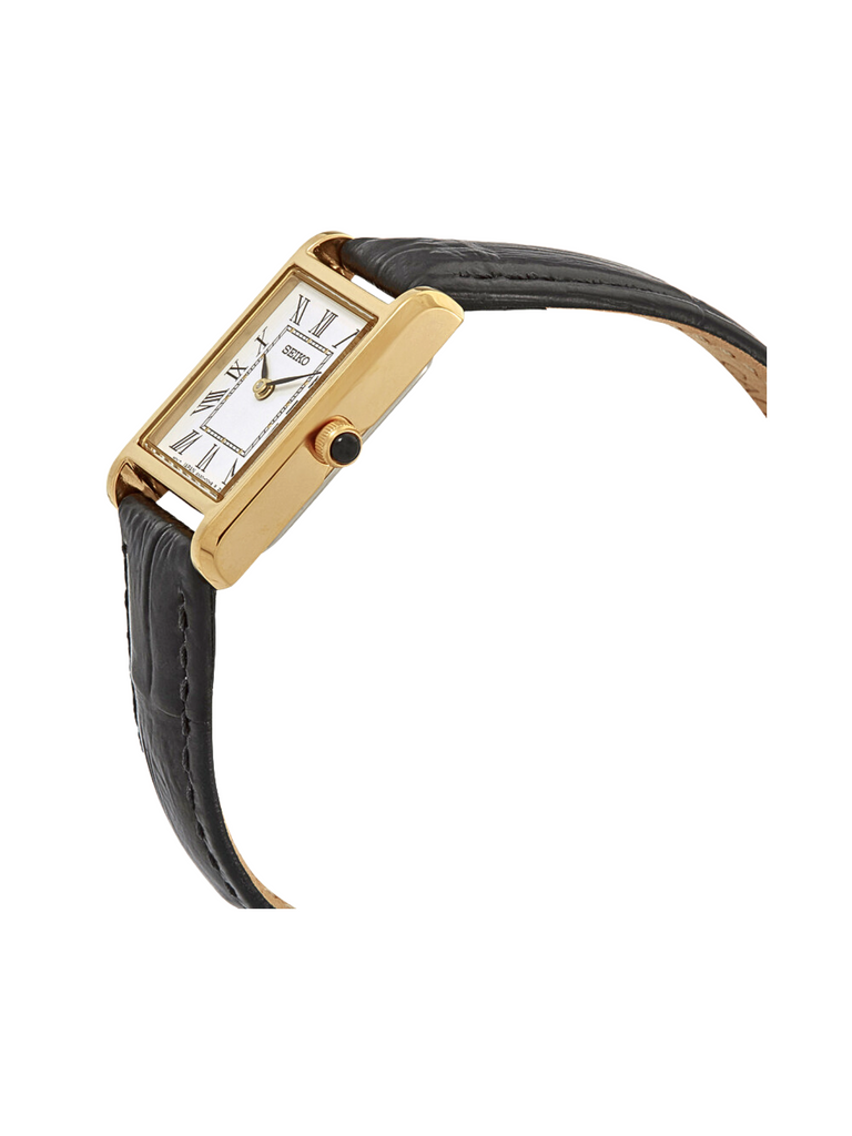 detail-samping-Seiko-SWR108P1-Classic-Women-Quartz-Leather-Strap-Watch-Gold-Black
