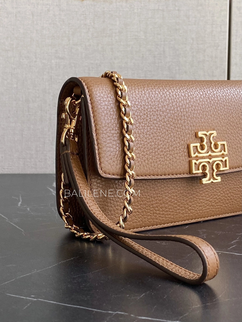 Tory Burch Britten Chain Wallet W. Wristlet Moose – Balilene