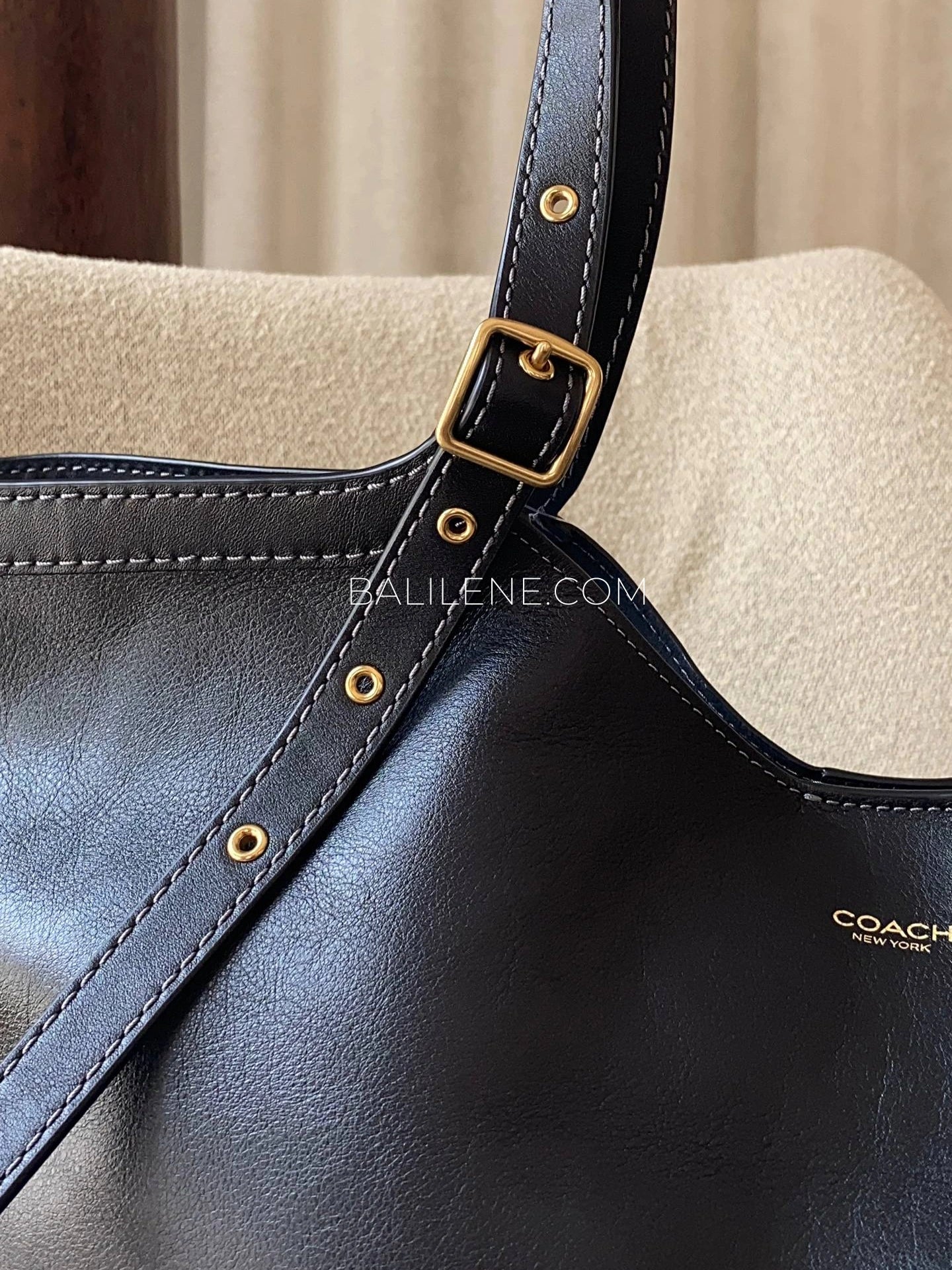 detail-strap-Coach-Gramercy-Tote-Bag-Black-balilene