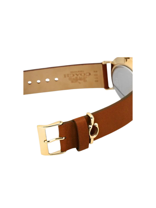 detail-strap-Coach-Perry-Gold-Dial-Brown-Leather-Strap-Watch