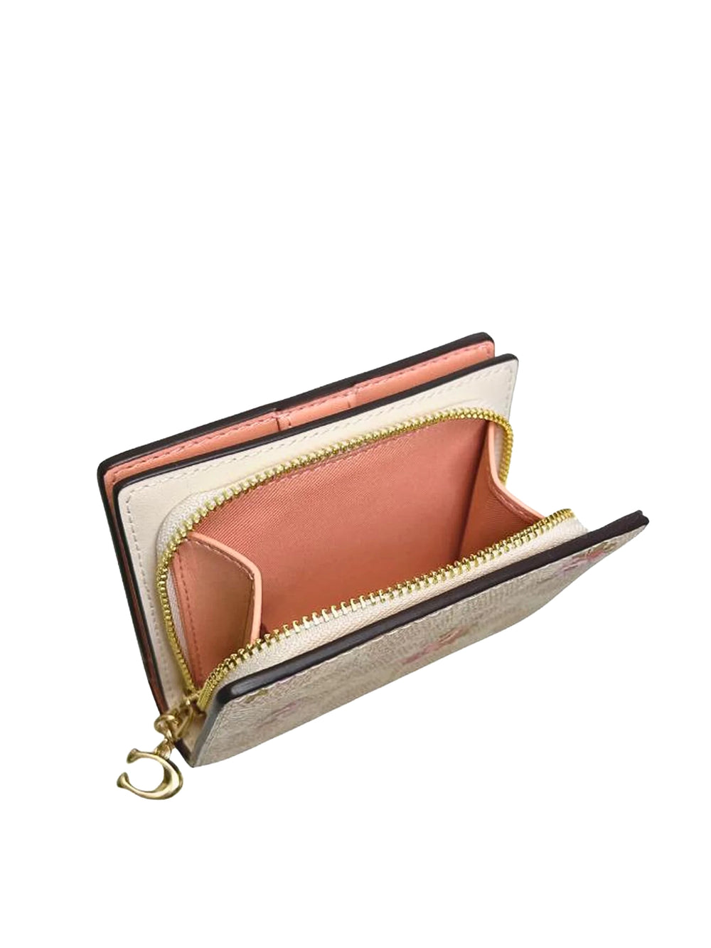 detail-zip-Coach-Snap-Wallet-In-Signature-Canvas-With-Floral-Print-Sand-Multi