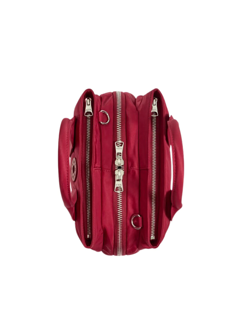detail-zipper-Bimba-Y-Lola-Medium-Red-Nylon-Tote-Bag