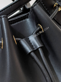 drawsting-Michael-Kors-Phoebe-Small-Faux-Leather-Bucket-Bag-Black.