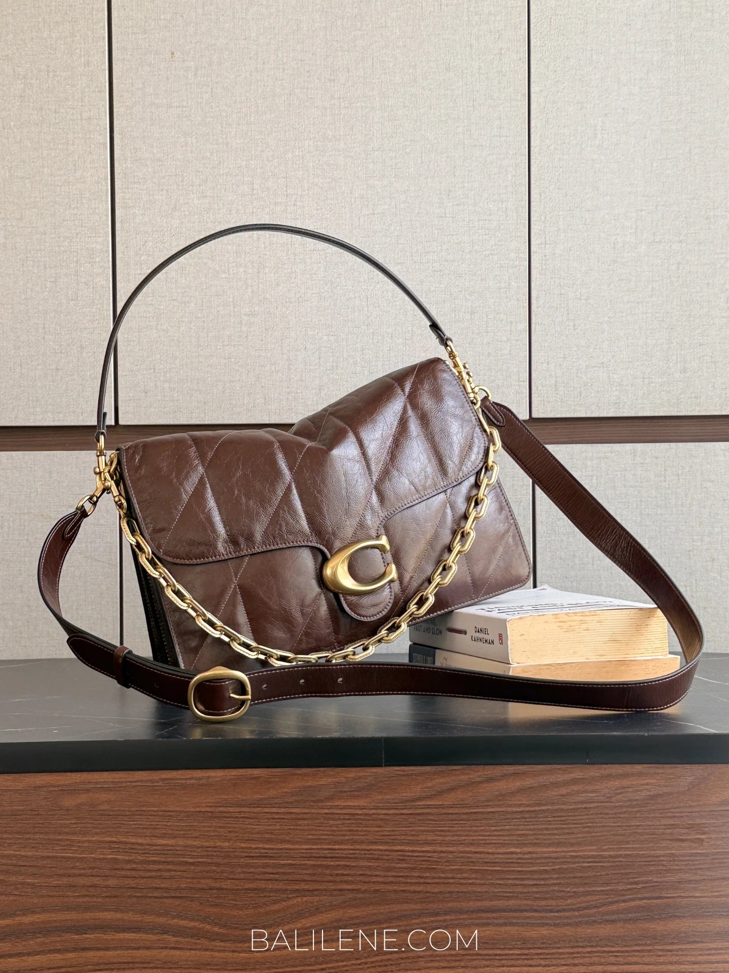 gambar-Coach-Chain-Tabby-Shoulder-Bag-35-With-Quilting-Maple-balilene