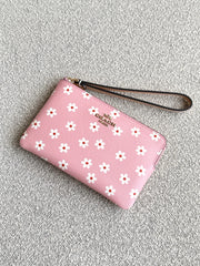 gambar-Coach-Corner-Zip-Wristlet-With-Floral-Print-Pink-Multicolor-balilene