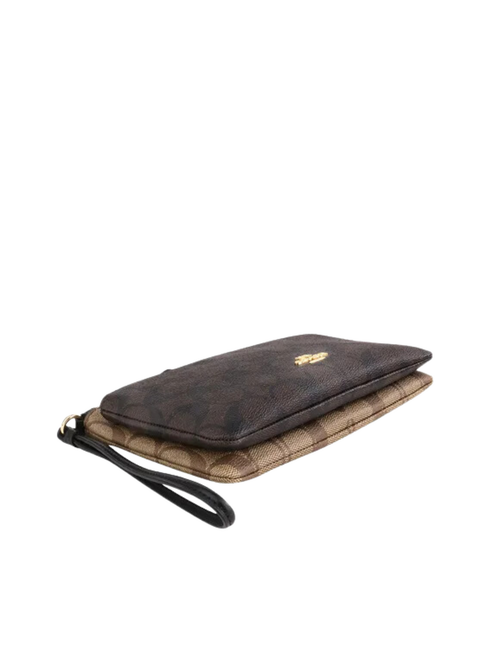 gambar-Coach-Double-Zip-Wallet-Blocked-Signature-Khaki-Brown-Multi