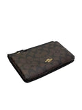gambar-Coach-Double-Zip-Wallet-In-Signature-Canvas-Brown-Black