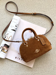 gambar-Coach-Lara-Suede-Mini-Satchel-Bag-Warm-Brown-balilene