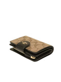gambar-Coach-Medium-Corner-Zip-Wallet-In-Signature-Khaki-BlackWEBP