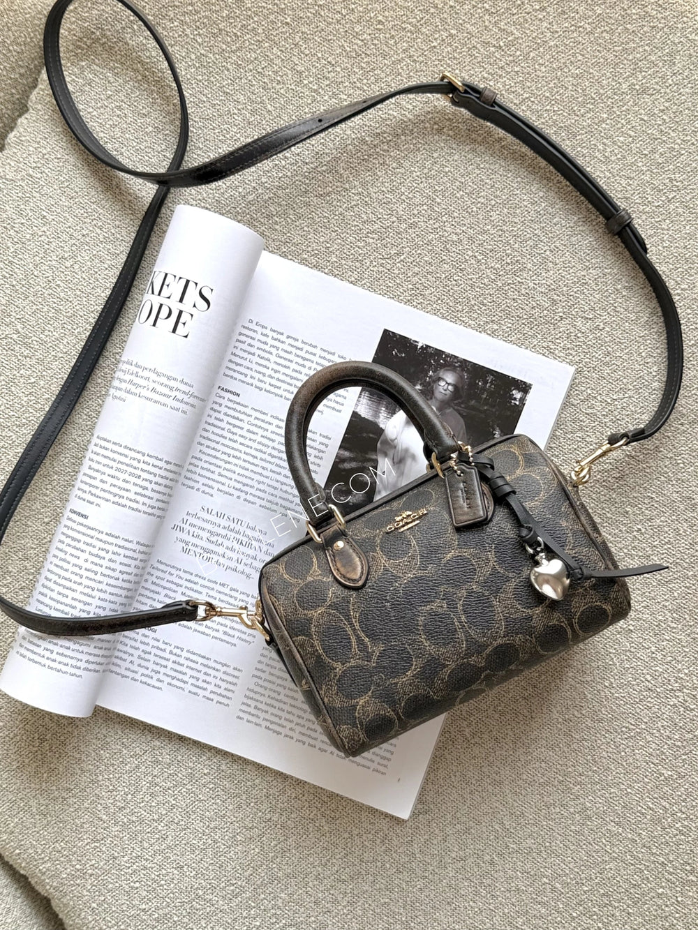 gambar-Coach-Mini-Rowan-Crossbody-Bag-In-Loved-Signature-Canvas-With-Charms-Brown-balilene