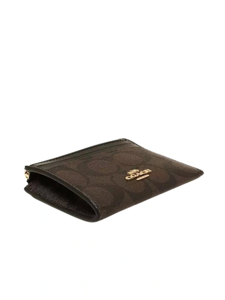 gambar-Coach-Mini-Skinny-Id-Case-In-Signature-Canvas-Brown-Black