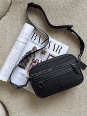 gambar-Coach-Theo-Camera-Bag-In-Signature-Jacquard-Black-balilene