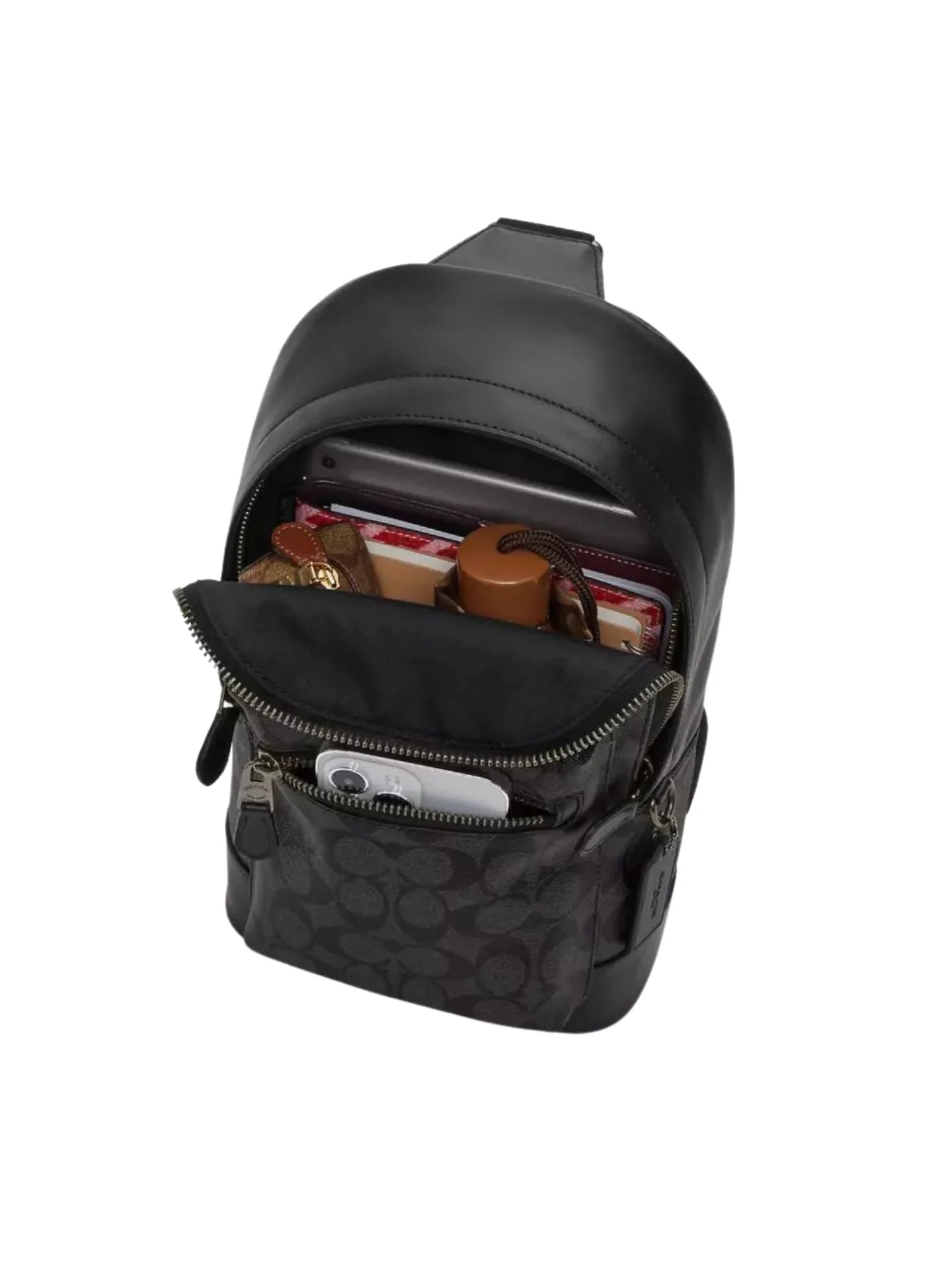 gambar-Coach-West-Pack-In-Signature-Canvas-Charcoal-Black