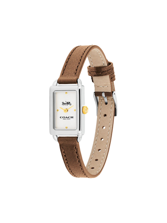 gambar-Coach -Liz -Watch- 24- Mm -White -Dial -Leather -Strap -Saddle