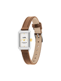 gambar-Coach -Liz -Watch- 24- Mm -White -Dial -Leather -Strap -Saddle
