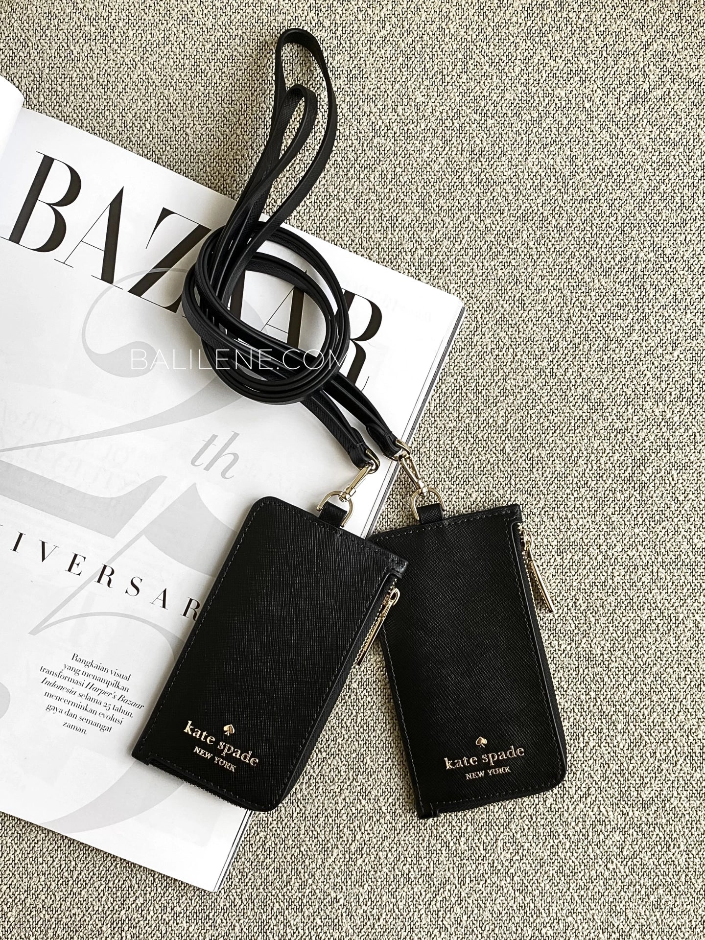 gambar-Kate-Spade-Card-Case-Lanyard-Black-balilene