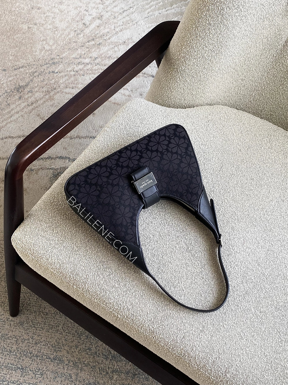 gambar-Kate-Spade-Flower-Jacquard-Nouveau-Small-Shoulder-Bag-Black-Multi-balilene
