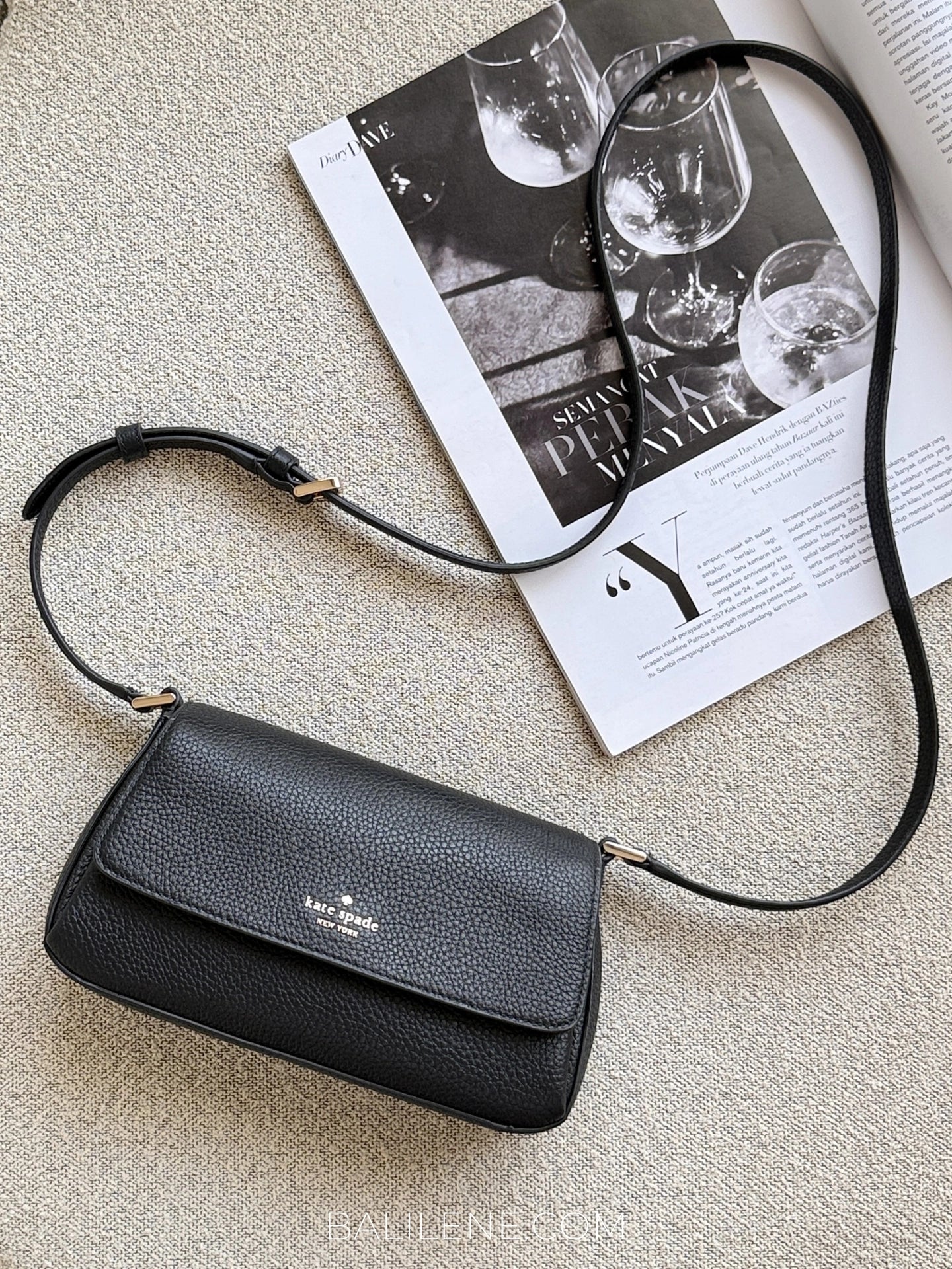 gambar-Kate-Spade-Sutton-Mini-Flap-Crossbody-Black-balilene