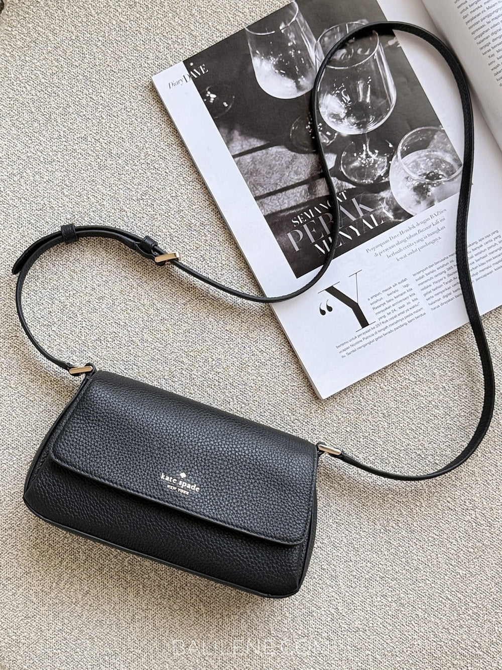 gambar-Kate-Spade-Sutton-Mini-Flap-Crossbody-Black-balilene