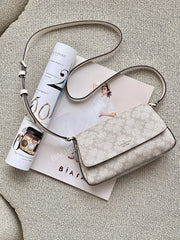 gambar-Kate-Spade-Sutton-Spade-Flower-Mini-Flap-Crossbody-Dark-Beige-Moon-Dust-balilene
