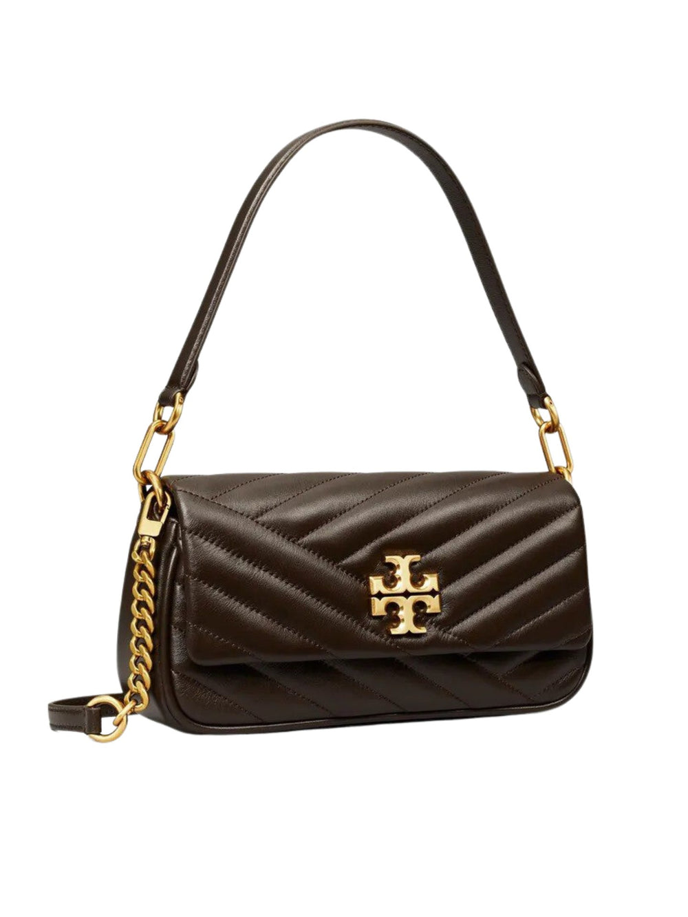 gambar-Tory-Burch-85229-Kira-Chevron-Small-Flap-Shoulder-Bag-Chocolate-Liqour-Rolled-Gold