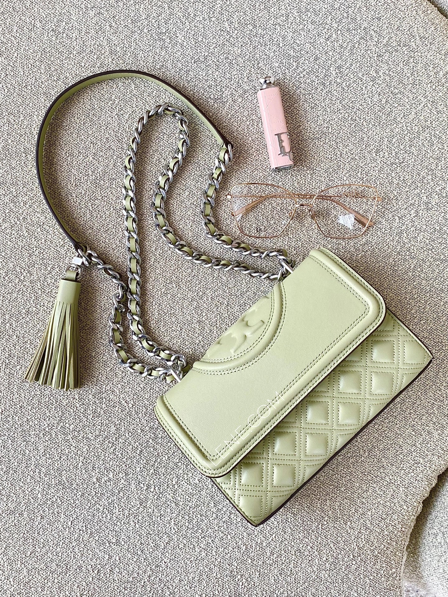 Tory Burch Fleming Small Convertible Shoulder Bag Olive Sprig
