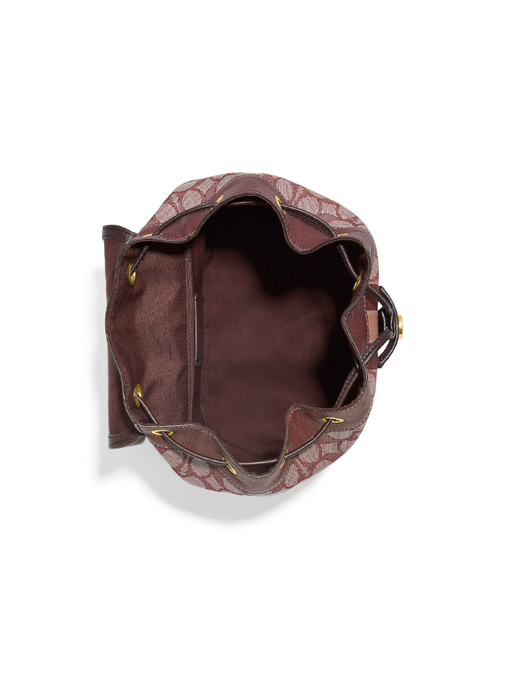 gambar-bagian-dalam-Coach-Dempsey-Drawstring-Backpack-In-Signature-Jacquard-With-Stripe-And-Coach-Patch-Wine-Multi