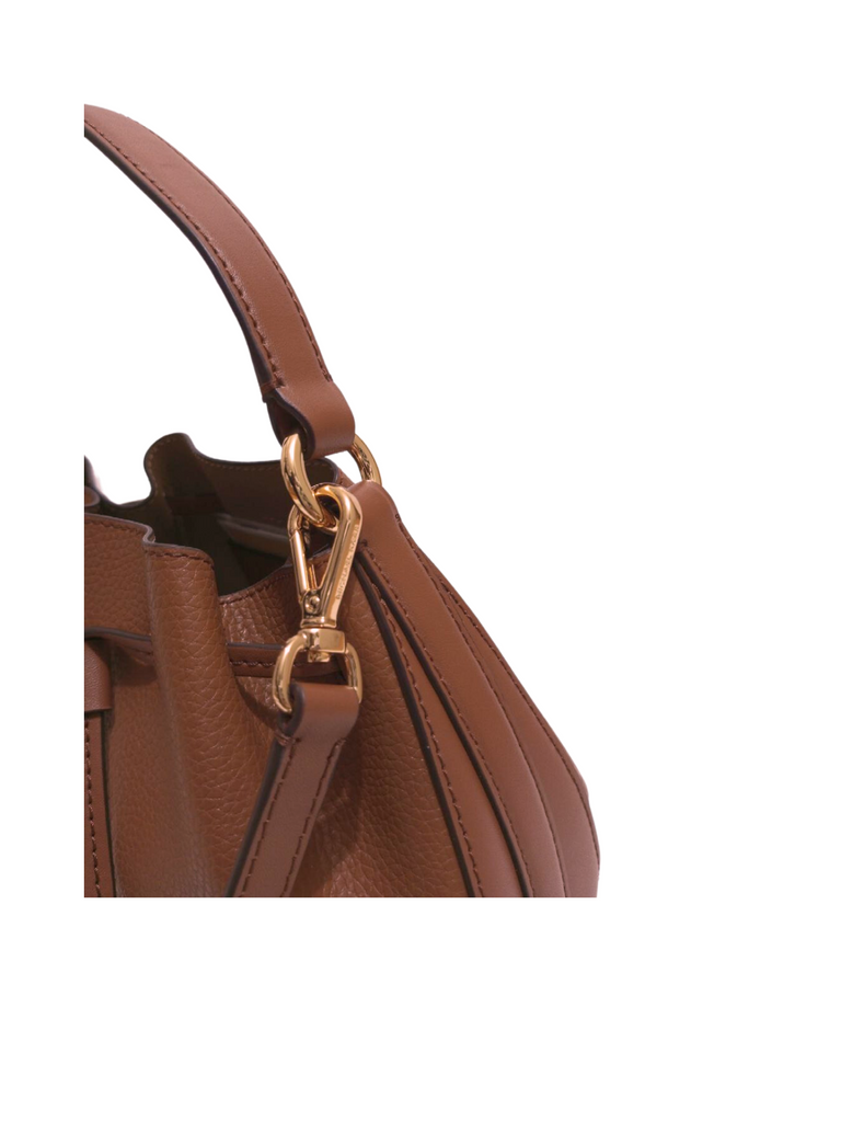 Michael Kors Reed Medium Belted Bucket Messenger Leather Bag