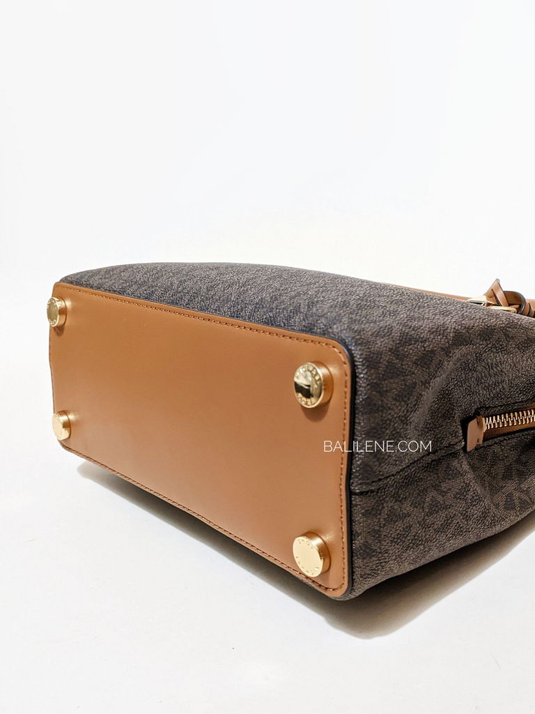 Michael kors edith small satchel in signature brown 💵1,925K
