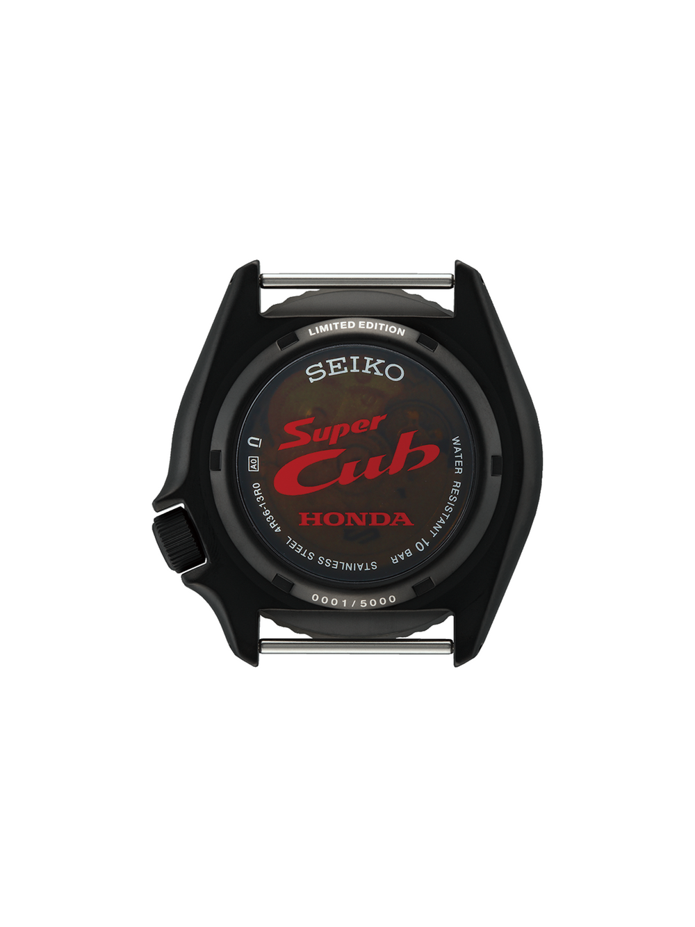 gambar-belakang-5 -Sports-Seiko- Honda -Super- Cub- Limited -Edition -“SKX -Sense- Style” -Automatic- Grey -Nylon -Strap- Black -Dial