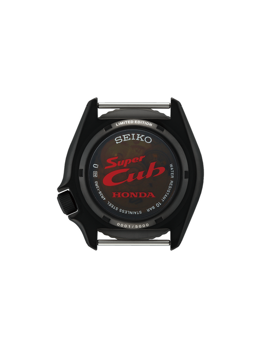 gambar-belakang-5 -Sports-Seiko- Honda -Super- Cub- Limited -Edition -“SKX -Sense- Style” -Automatic- Grey -Nylon -Strap- Black -Dial