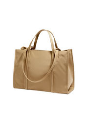 BYL-Chimo-Logo-Plaque-Medium-gambar-belakang-Nylon-Shopper-Bag-Tostado