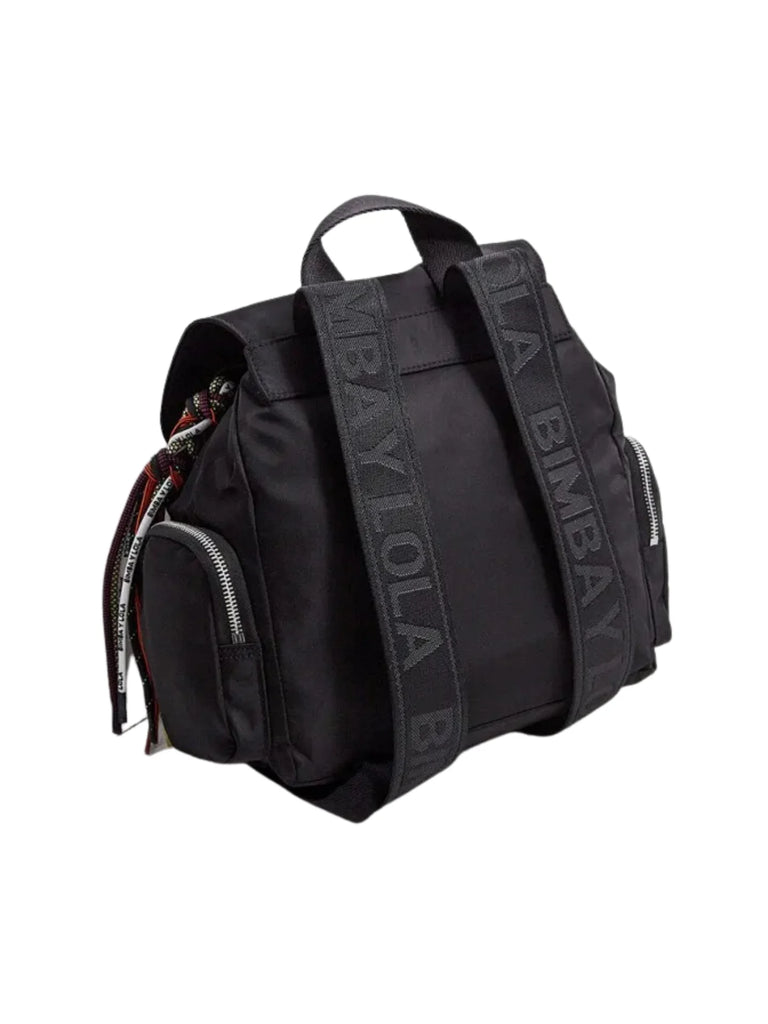 BYL Olympia Lettering Logo Patch Medium Nylon Backpack Black Balilene