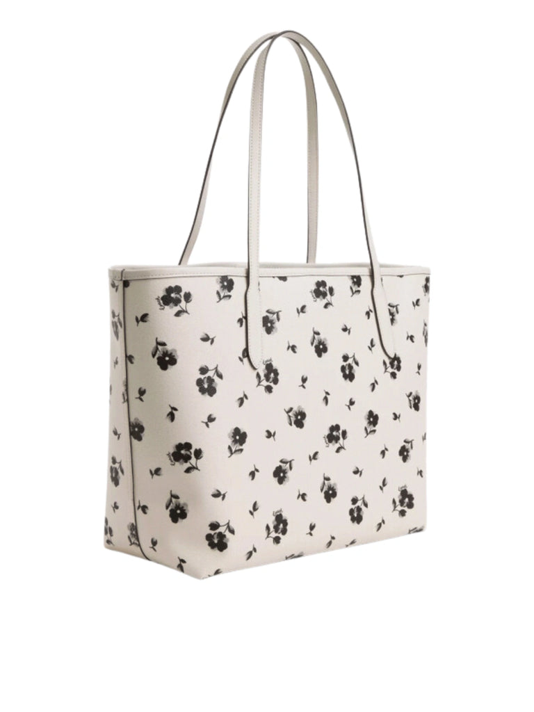 Coach City Tote With Floral Printed Chalk Multi Balilene